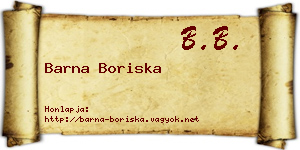 Barna Boriska névjegykártya